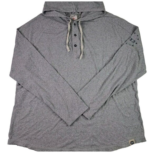 Feed USA Other - Feed USA Target Light Gray Hooded Tee Mens Size XXL